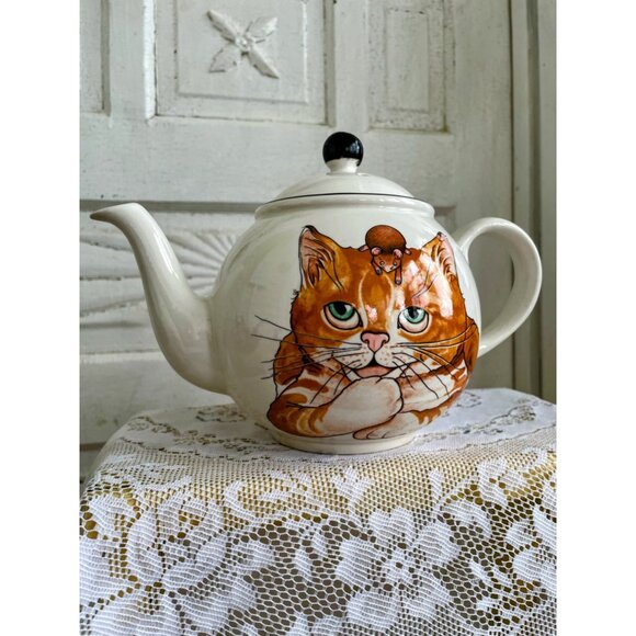Vintage Arthur Wood England Cute Cat and Mouse Teapot - Picture 12 of 14